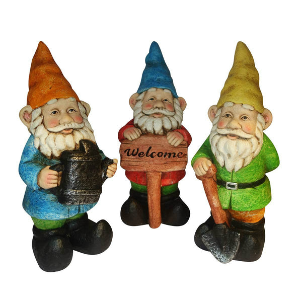 Alpine KGD100ABB Colorful Gnomes Statuary, 3-Assorted Styles