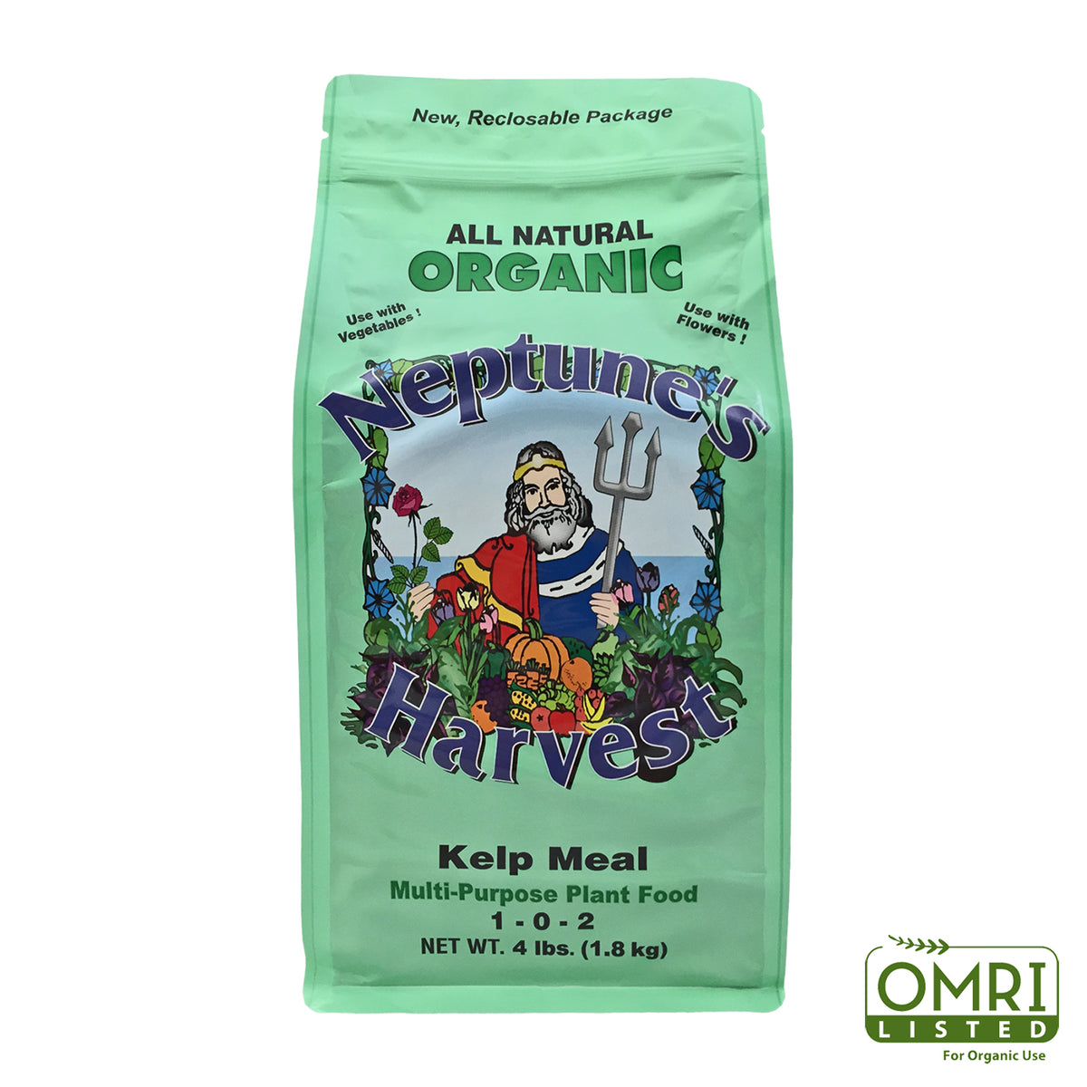 Neptune's Harvest KM604 Organic Kelp Meal Multi-Purpose Plant Food, 1-0-2, 4 Lb