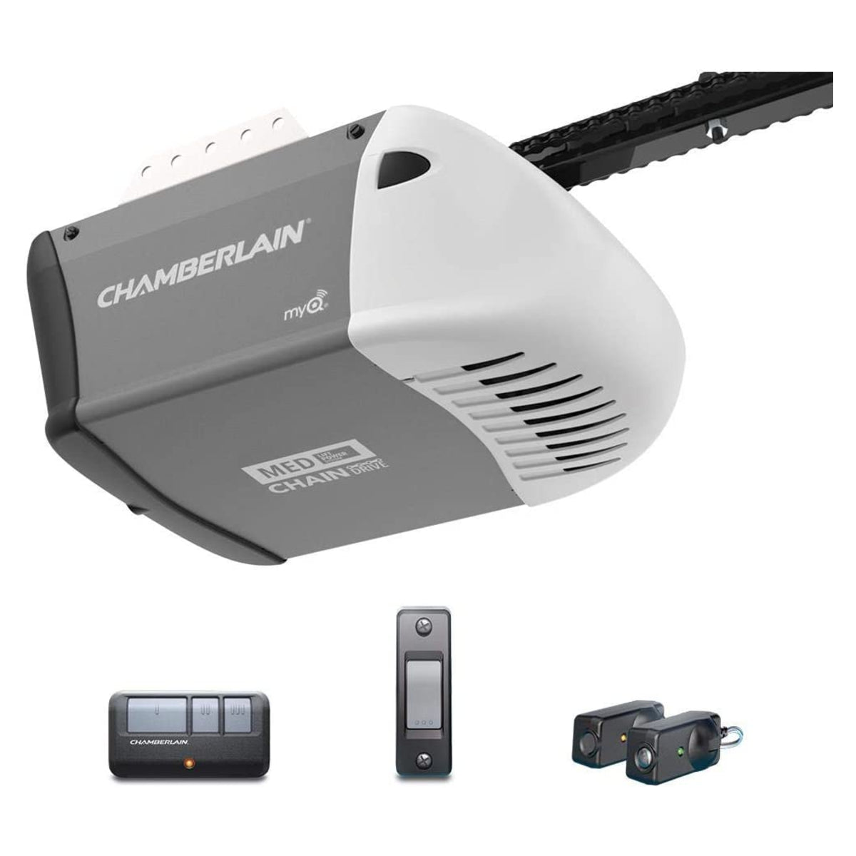 Chamberlain C203 Chain Drive Garage Door Opener, 100W, 1/2 HP