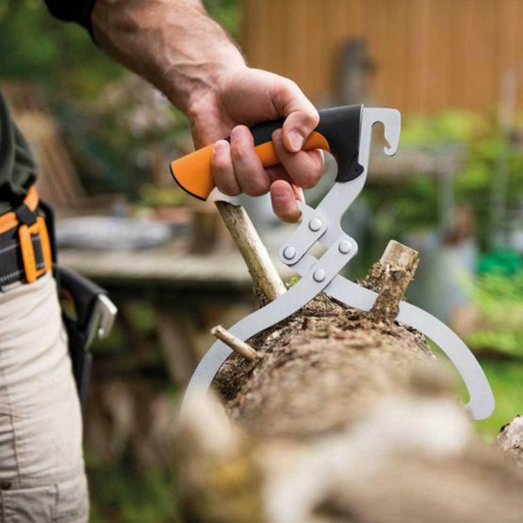 Fiskars® 360310-1001 Hardened Boron Steel Log Tongs w/ Holster, 13"