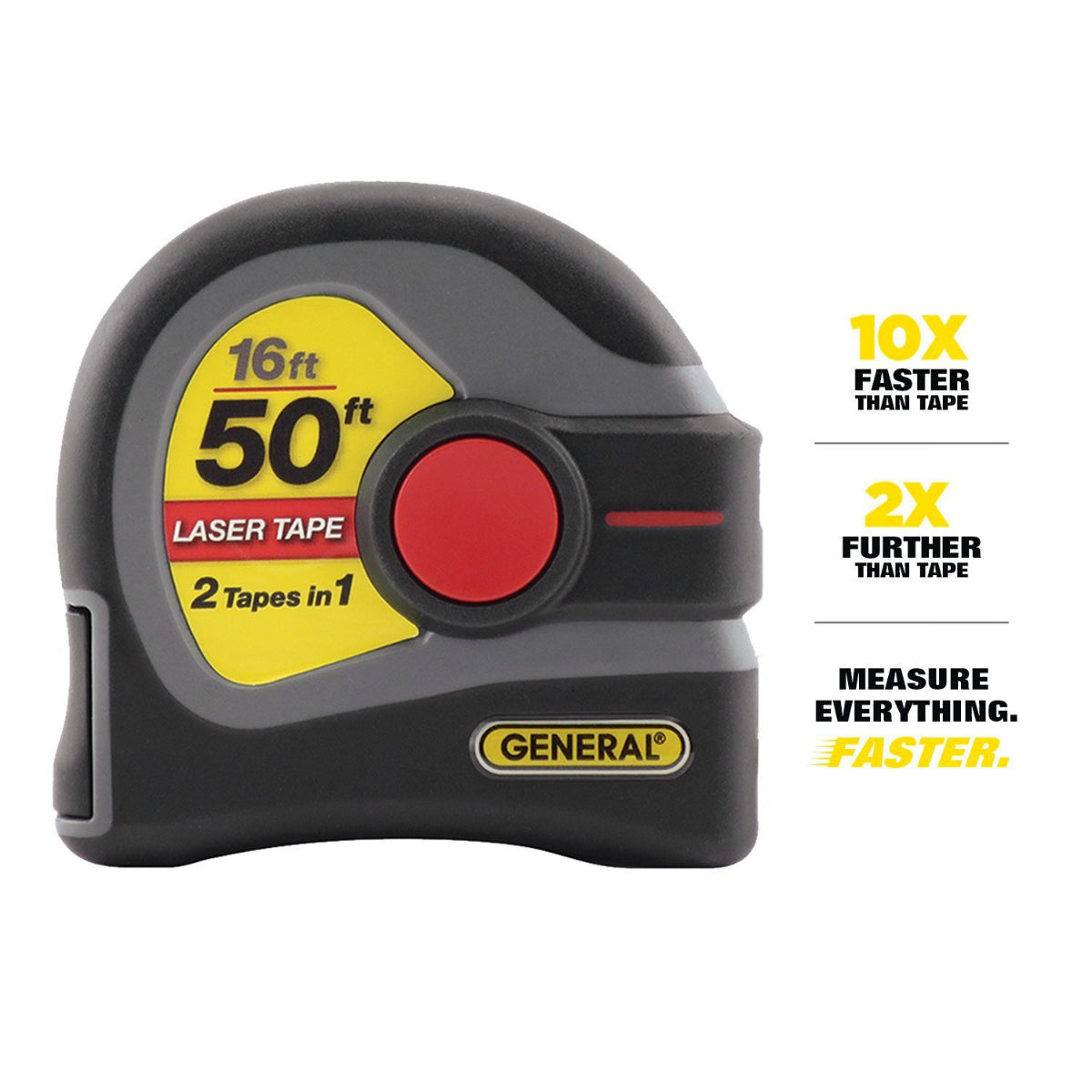 General® LTM1 Laser Tape Measure with Digital Display, 2-In-1, 50'