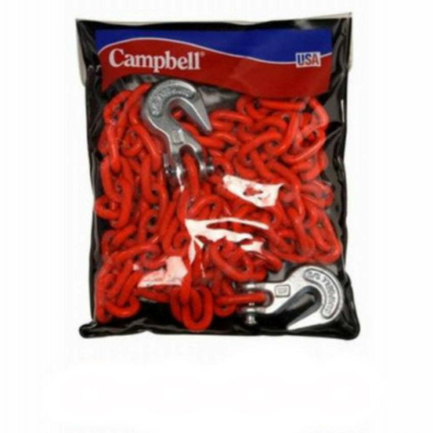 Campbell® 0231916 Grade 43 Hi-Vis Tow Chain with Clevis Grab Hooks, 5/16" x 16'