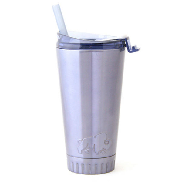 Silver Buffalo NL114397 Double Wall Stainless Tumbler w/ Lid, Periwinkle, 16 Oz
