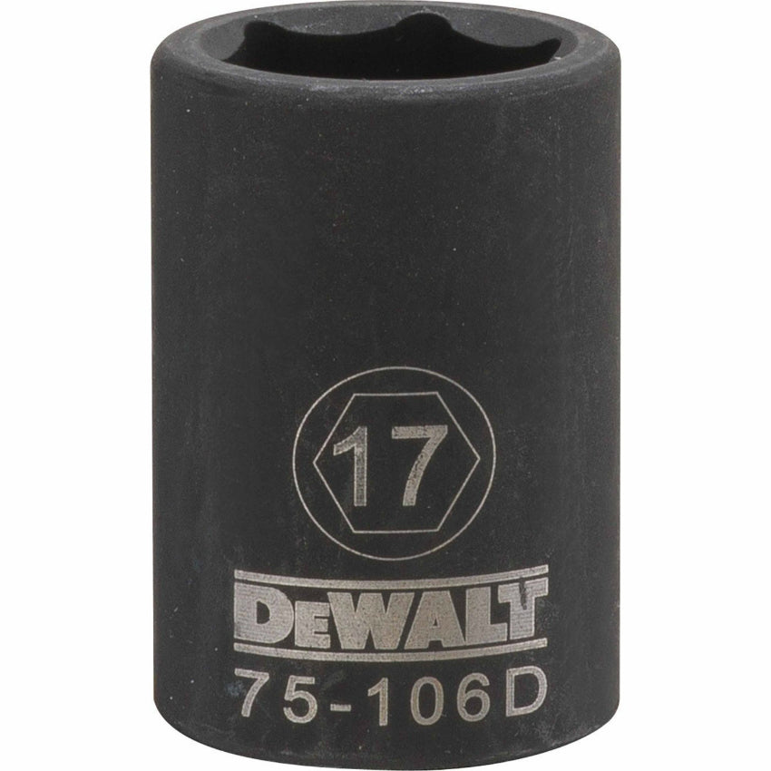 DeWalt DWMT75106OSP Black Oxide Coating Impact Sockets, 1/2'' Drive, 6-Pt, 17 mm