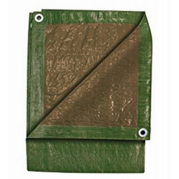 Kaps Tex KT-WT0624GB UV Resistant Green/Brown Wood Pile Tarp, 6' x 24'