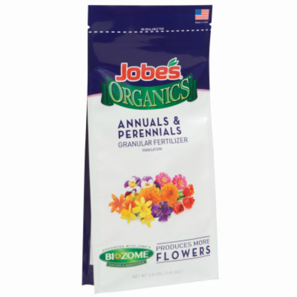 Jobe’s Organics 09627 Annual/Perennials Granular Fertilizer, Biozome, 3-5-4, 4 Lb