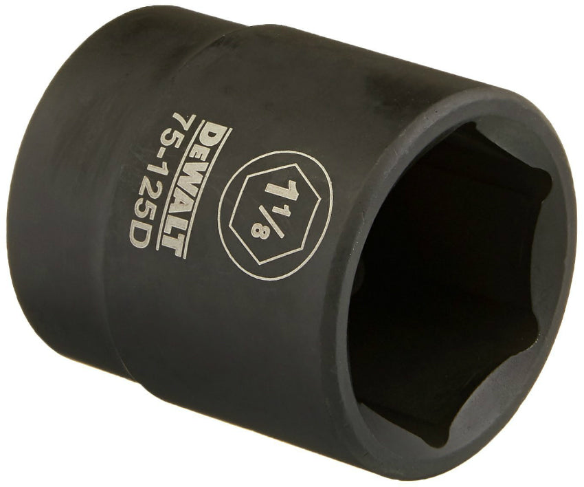 DeWalt® DWMT75125OSP Black Oxide Coating Impact Sockets, 1/2'', 6-Pt, 1-1/8"