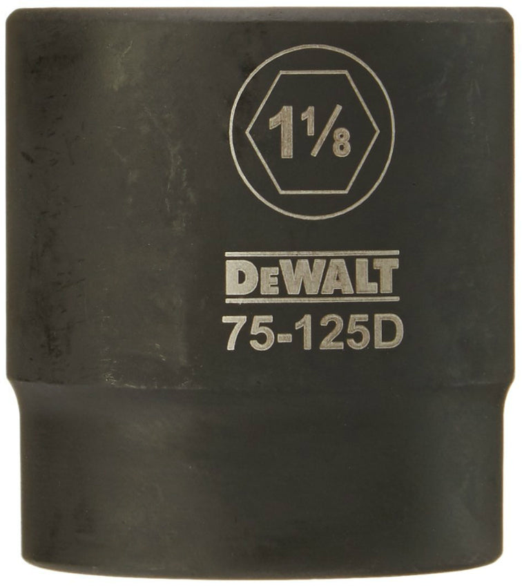 DeWalt® DWMT75125OSP Black Oxide Coating Impact Sockets, 1/2'', 6-Pt, 1-1/8"