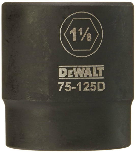 DeWalt® DWMT75125OSP Black Oxide Coating Impact Sockets, 1/2'', 6-Pt, 1-1/8"