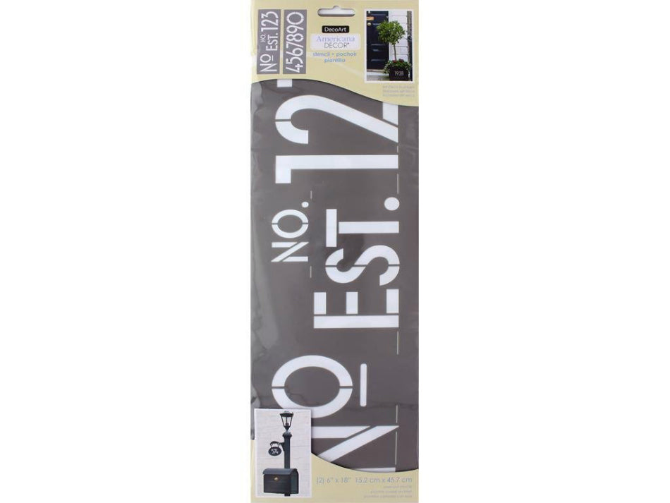 DecoArt® ADS322-K Americana® Decor Art Deco Numbers Stencil, 6" x 18"