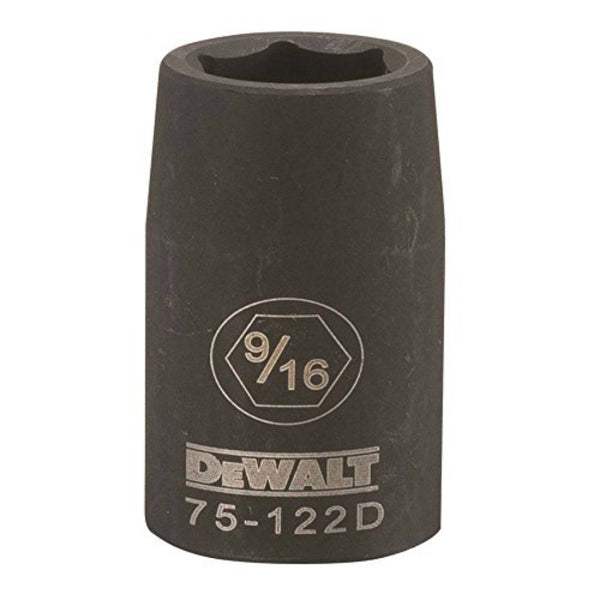DeWalt® DWMT75122OSP Black Oxide Coating Impact Sockets, 1/2'' Drive, 6-Pt, 9/16"