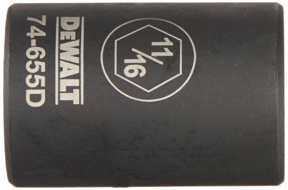 DeWalt® DWMT74655OSP Black Oxide Coating Impact Sockets, 1/2'' Drive, 11/16"