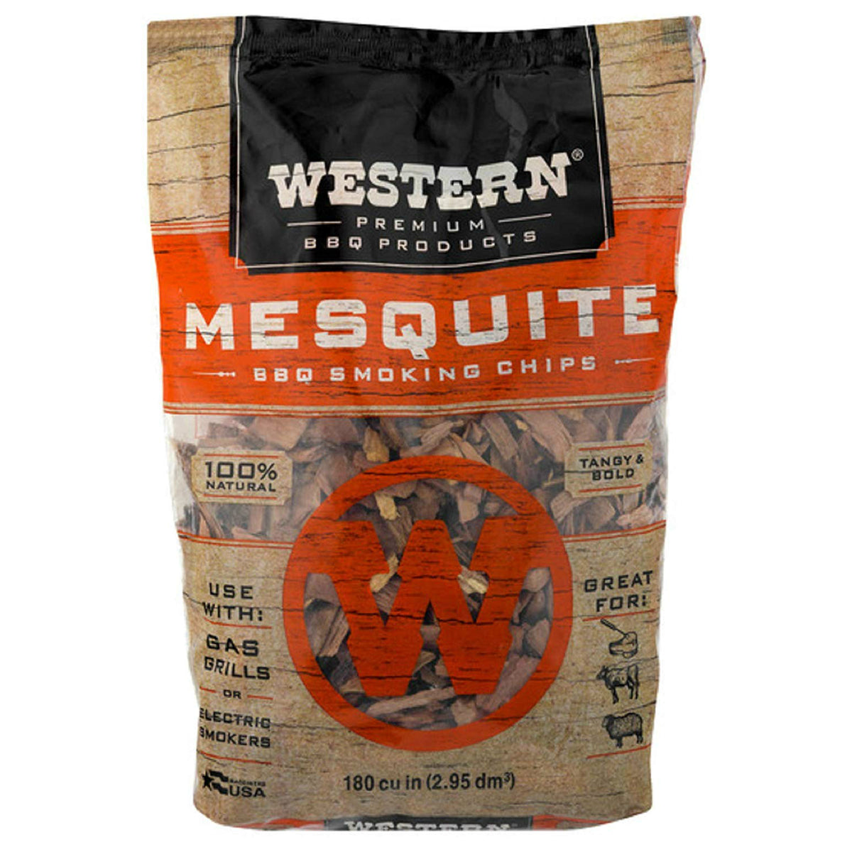 Western 18074 Mesquite BBQ Smoking Chips, 180 Cu.in.