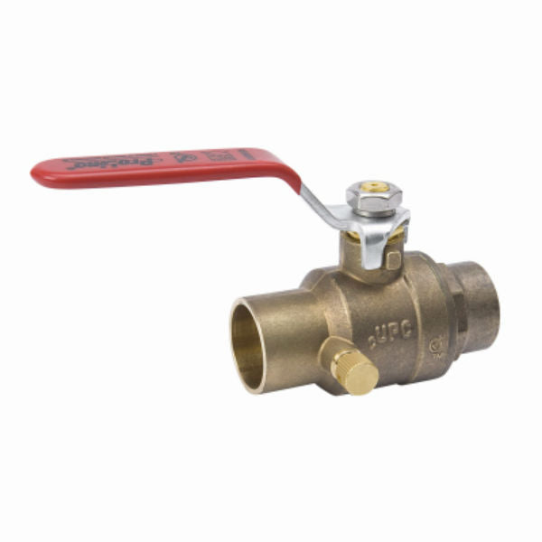 ProLine® 107-553NL Forged Brass Lead Free Stop & Waste Ball Valve, 1/2", C x C