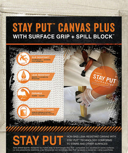 Trimaco 04328 Stay Put Canvas Plus Drop Cloth, 4' x 12'