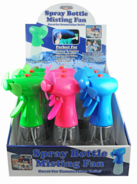 Blazing Ledz 702255 Spray Bottle Misting Fan with Batteries, Assorted Colors