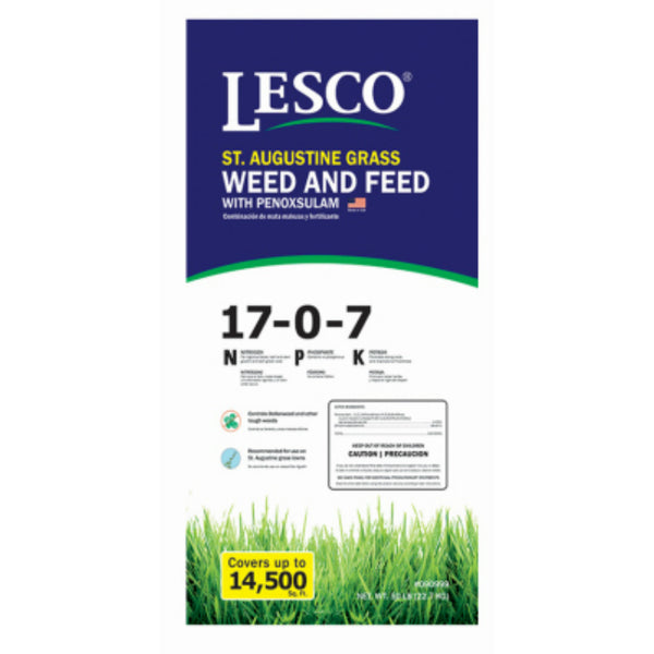 Lesco 090999 St-Augustine Grass Weed/Feed Fertilizer w/Penoxsulam, 17-0-17,50 Lb
