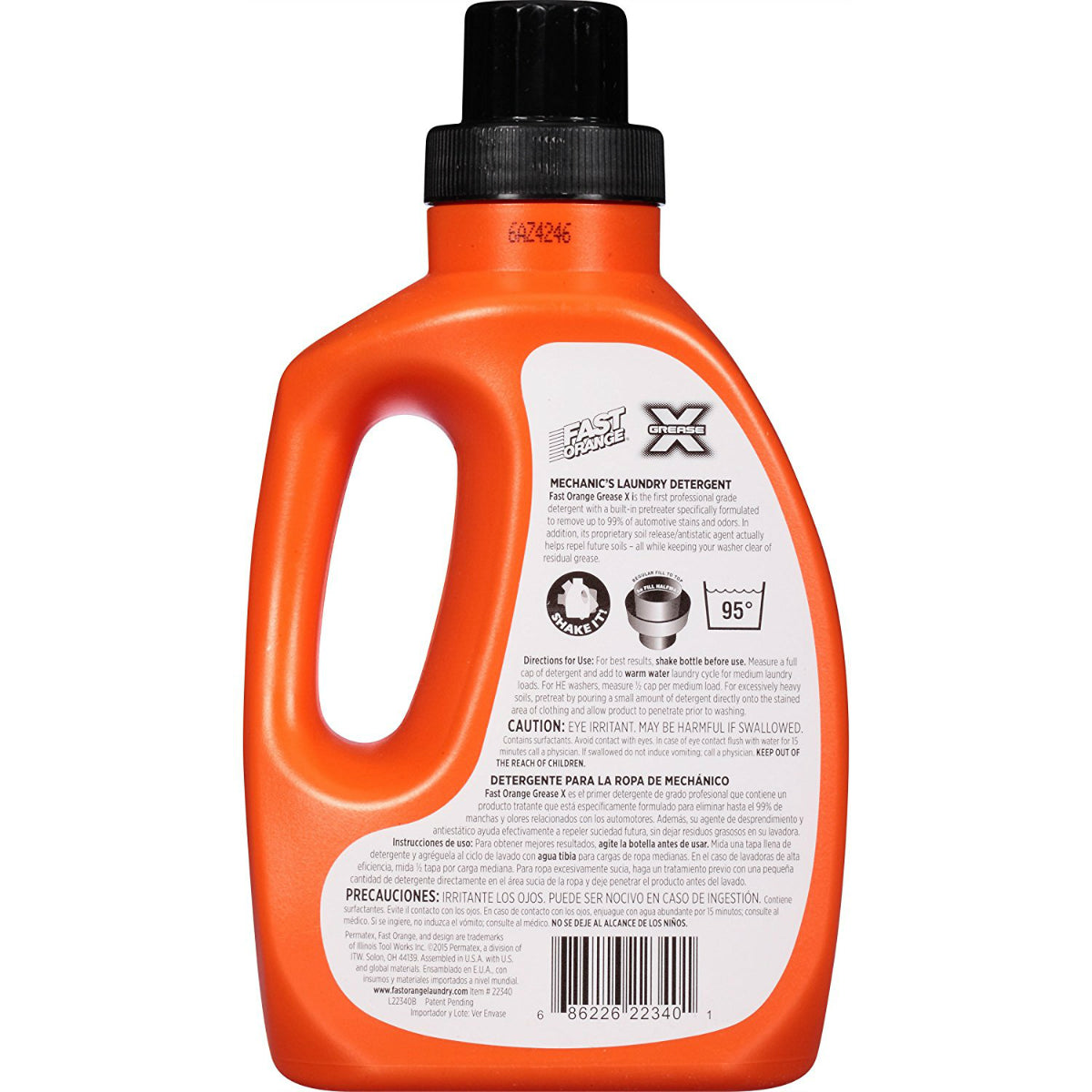 Fast Orange® 22340 Grease X Mechanic’s Laundry Detergent, 40 Oz