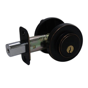 Taiwan Fu Hsing DA1X71-KA2 Contemporary Round Deadbolt, Aged Bronze