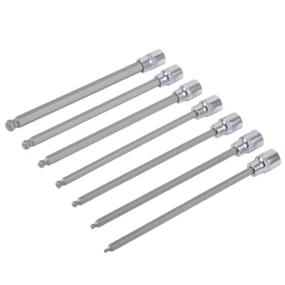 Master Mechanic DR71684 SAE Long Ball Hex Bit Socket Set, 3/8" Drive, 7-Piece