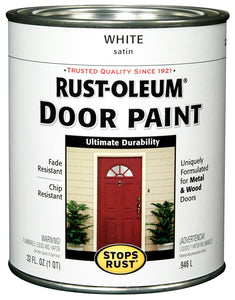 Rust-Oleum® 238311 Stops Rust® Oil-Based Door Paint, White, Satin, 1-Qt
