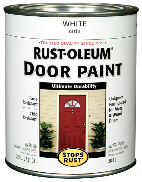Rust-Oleum® 238311 Stops Rust® Oil-Based Door Paint, White, Satin, 1-Qt