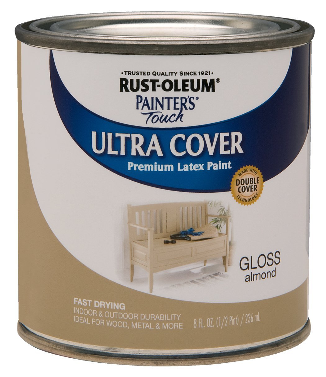 Rust-Oleum 1994730 Painter's Touch Ultra Cover Gloss Latex Paint, Almond, 1/2 Pt
