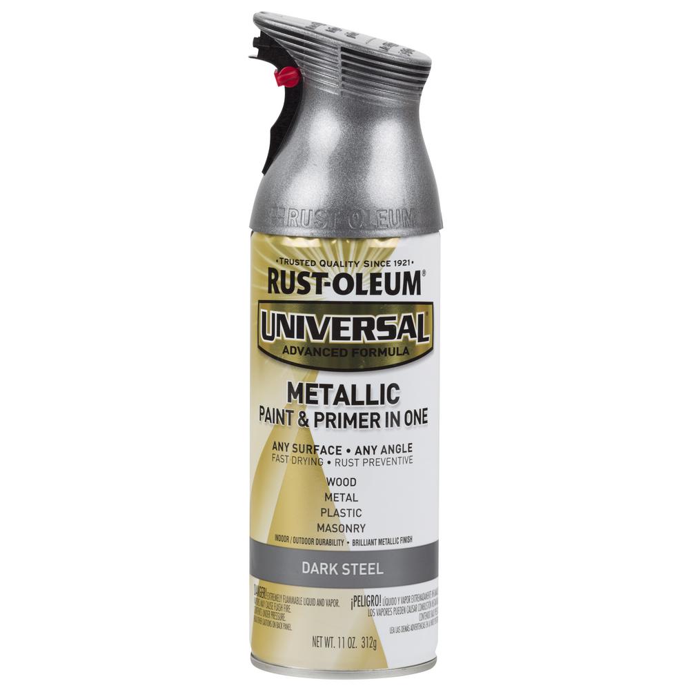 Rust-Oleum® 262662 Universal® Metallic Spray Paint & Primer, Dark Stee –  Toolbox Supply