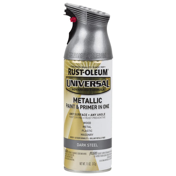 Rust-Oleum® 262662 Universal® Metallic Spray Paint & Primer, Dark Steel, 11 Oz