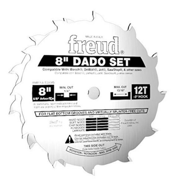 Freud SD208S Dado Blade Set, 8 Inch x 12 Teeth