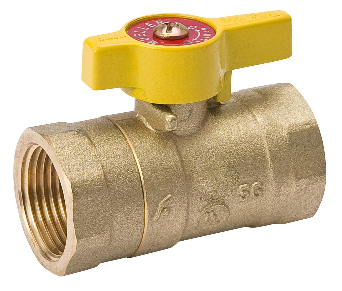 ProLine® 110-224C Forged Brass 2-Piece Body Gas Ball Valve, 200 PSI, 3/4"