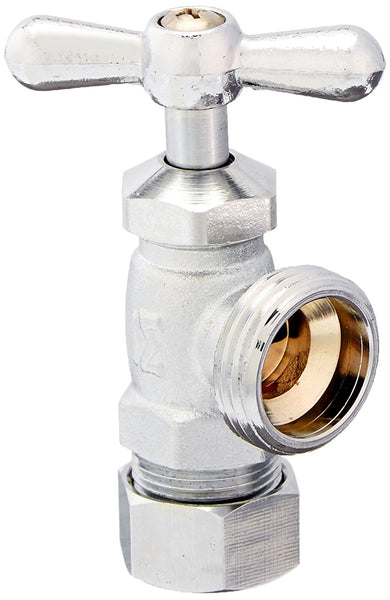 ProLine® 102-201 Compression Washing Machine Valve, Chrome Plated Brass, 1/2"