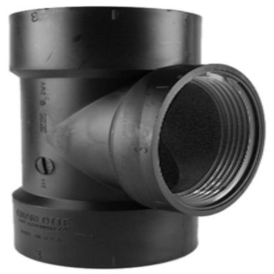 Charlotte Pipe ABS004450800HA Test Tee without Cleanout Plug, H x H x FIP, 2"