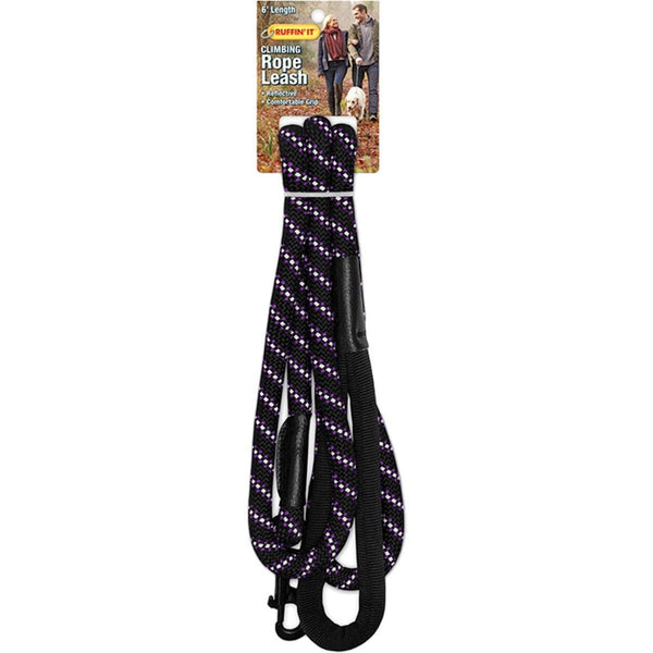 Ruffin'It™ 80124 Climbing Rope Reflective Hi-Vis Dog Leash, 5/8" x 6'