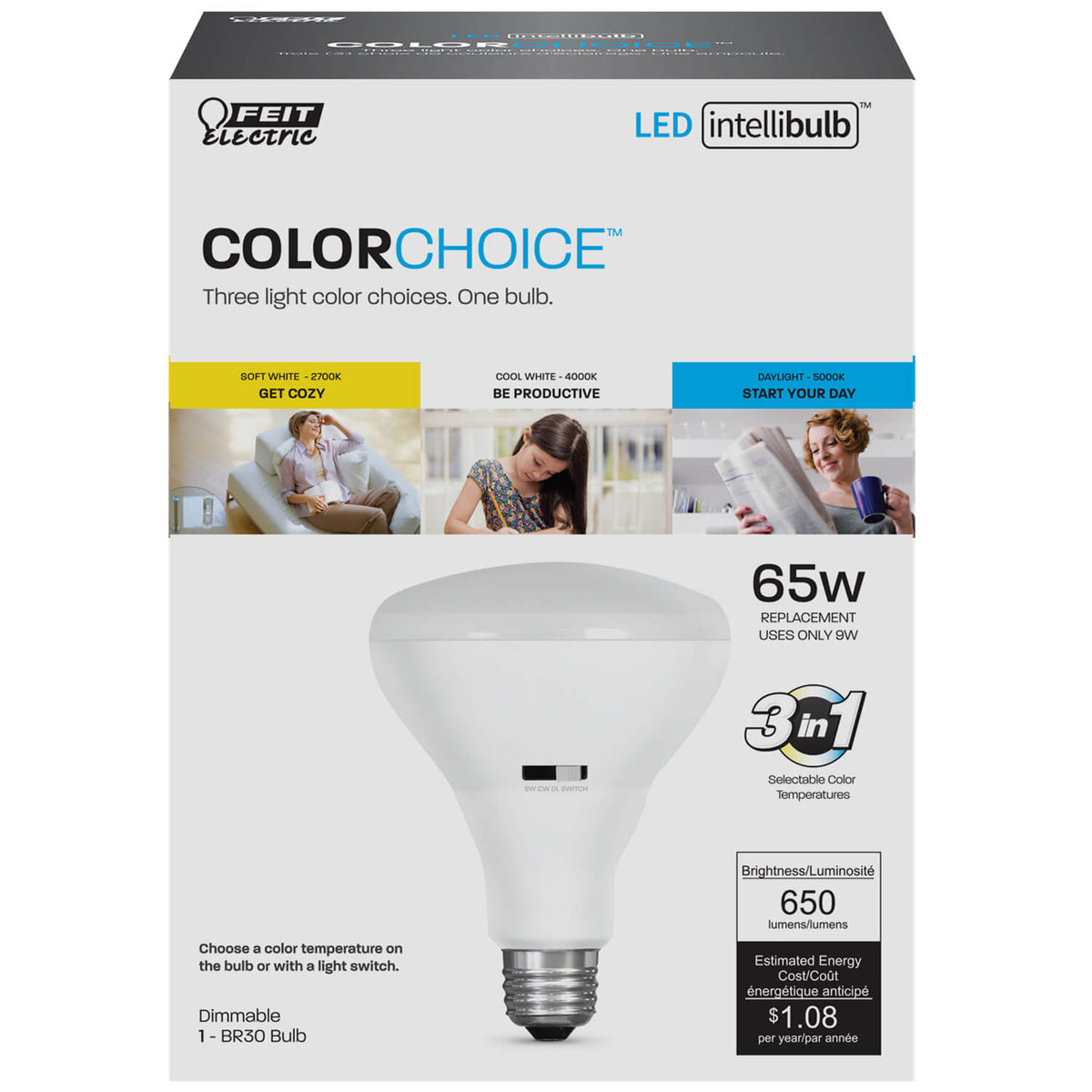 Feit Electric® BR30/CCT/LEDI IntelliBulb™ ColorChoice™ BR30 LED Bulb, 9.5W