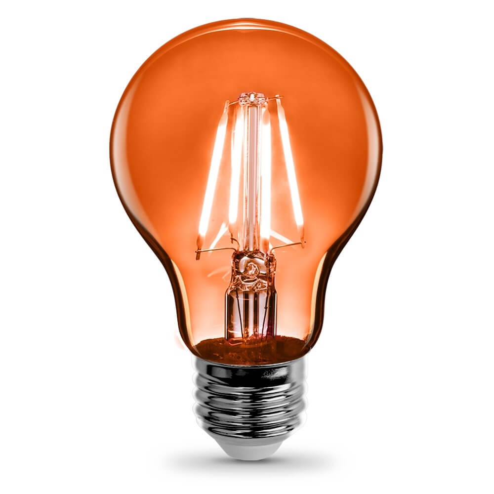 Feit Electric A19/TO/LED Dimmable A19 Clear Glass Orange Filament LED Bulb, 4.5W