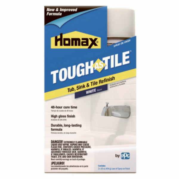 Homax 3157 Tough As Tile Tub & Tile Epoxy Finish Aerosol, White, 16 Oz, 2-Pack