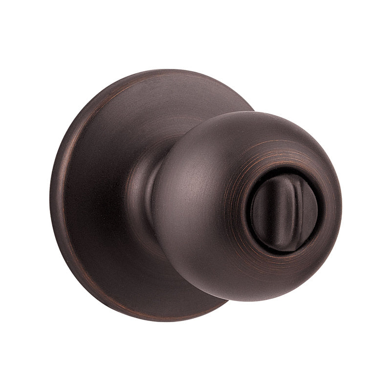 Kwikset® 300P-11P-CP-V1 Polo Privacy Knob Lockset, Venetian Bronze