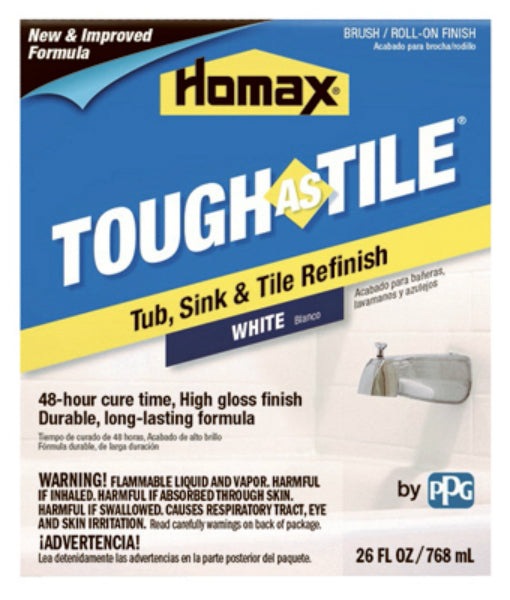 Homax 3158 Tough As Tile Tub & Tile Brush-On Epoxy Finish, White, 26 Oz