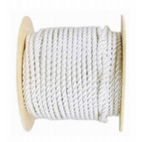 Mibro 644501TV Solid Braided Nylon Rope, White, 1/2" x 250'