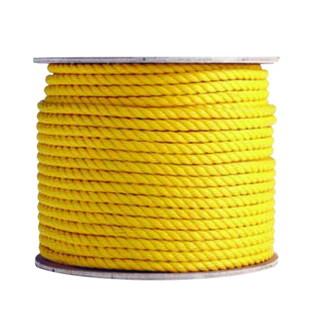 Mibro 644971TV Twisted Polypropylene Rope, Yellow, 3/8" x 400'