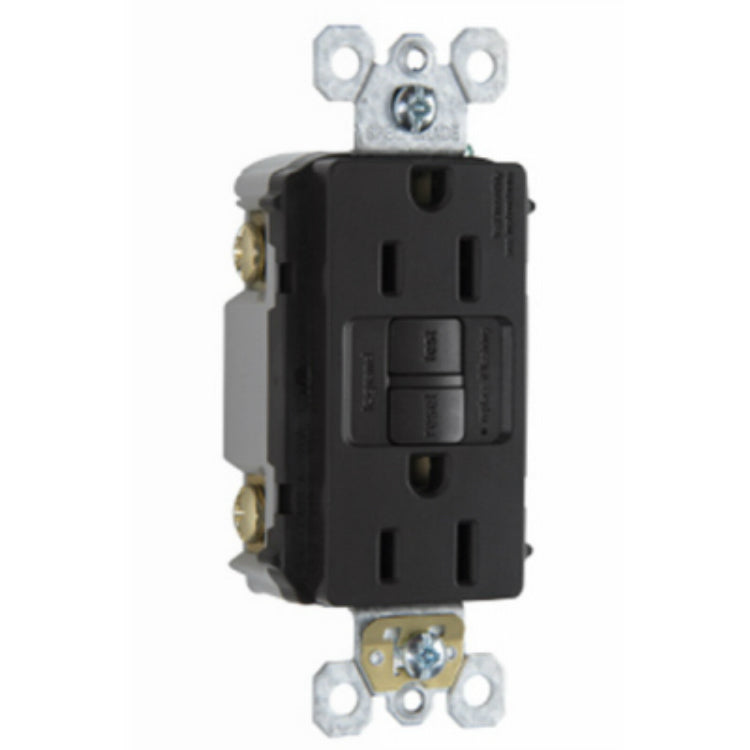 Legrand® 1597BKCCD12 Self-Test GFCI Outlet w/ 3-Wire Grounding, Black, 125V, 15A