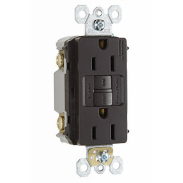 Legrand® 1597CCD12 Self-Test GFCI Outlet w/ 3-Wire Grounding, Brown, 125V, 15A