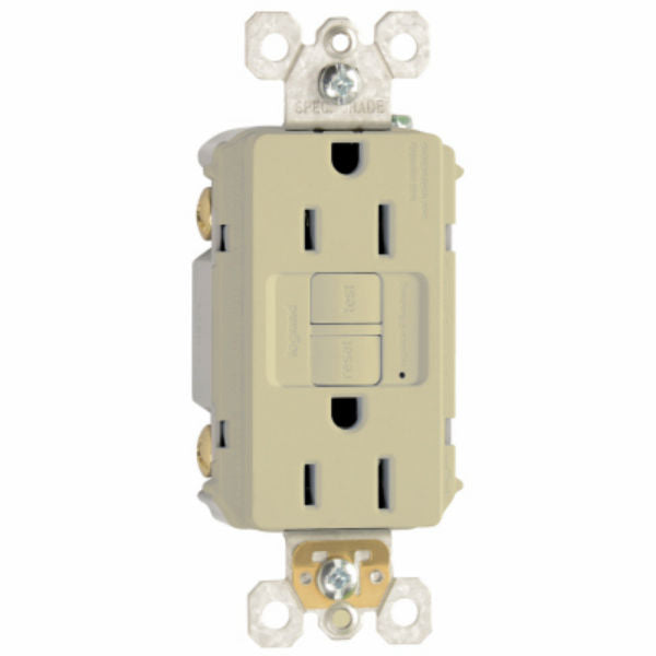 Legrand 1597ICCD12 Self-Test GFCI Outlet w/ 3-Wire Grounding, Ivory, 125V, 15A