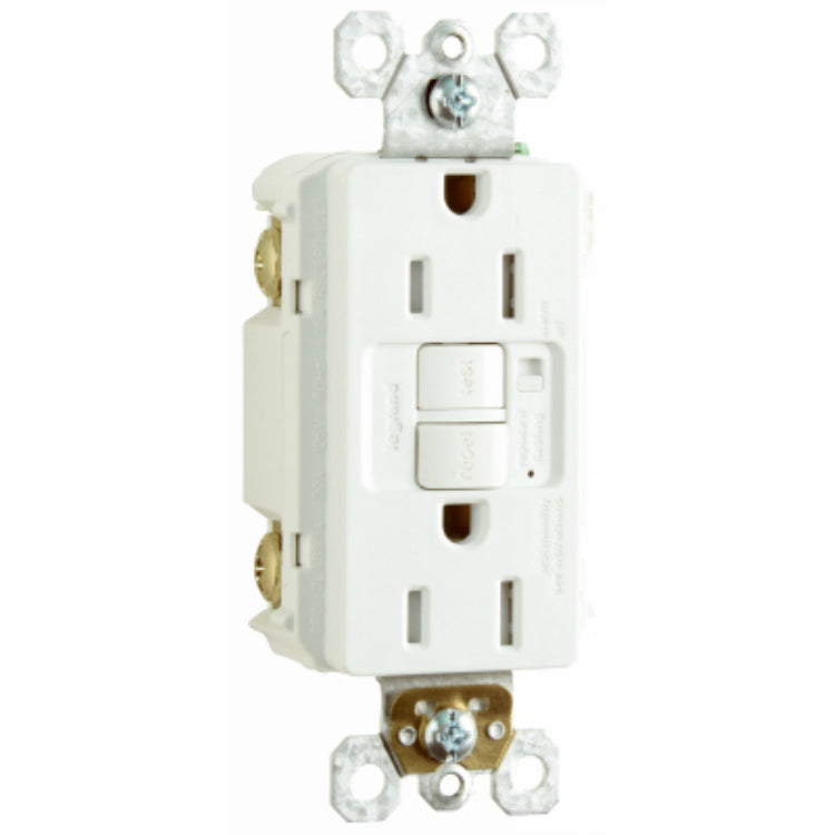 Legrand 1597TRAWCCD4 Audible Alarm Self-Test Duplex GFCI, White, 125V, 15A