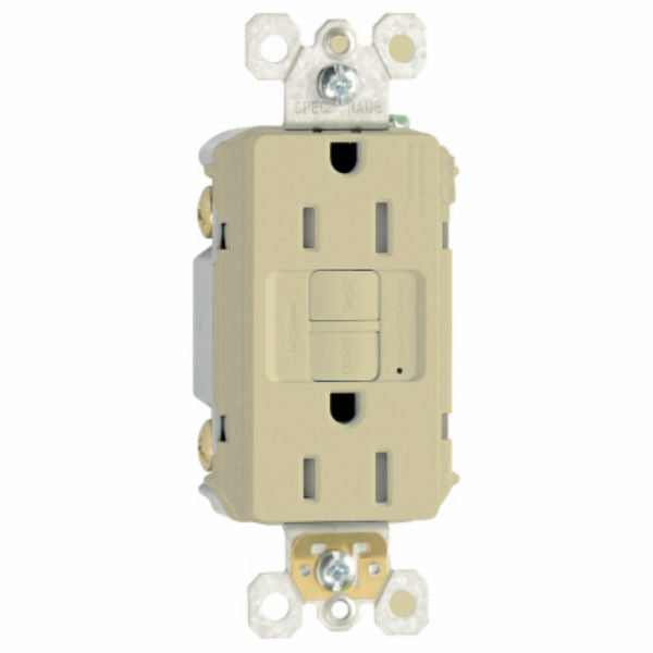 Legrand® 1597TRICCD4 Tamper-Resistant Self-Test Duplex GFCI, Ivory, 125V, 15A