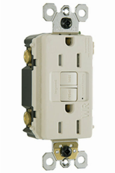 Pass & Seymour 1597TRWRLACCD4 Self Testing & GFCI Receptacle, 15A, 125V, Light Almond