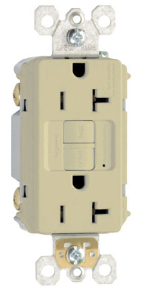Pass & Seymour 2097ICCD12 Heavy Duty Self Testing GFCI Outlet, 20A, 125V, Ivory, 2 Pole