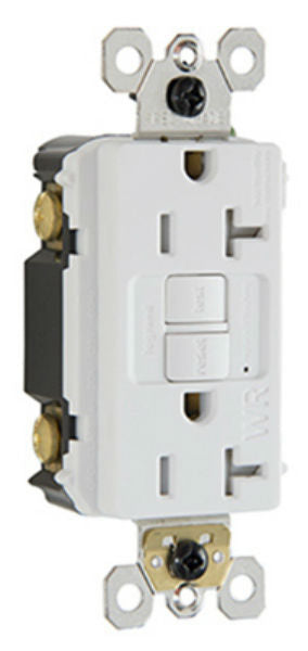 Pass & Seymour 2097TRWRWCCD4 Self Testing & GFCI Receptacle, 20A, 125V, White
