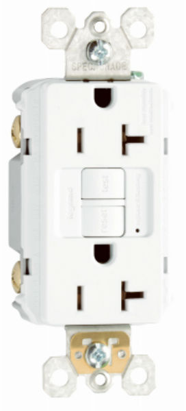 Pass & Seymour 2097WCCD12 Heavy Duty Self Testing GFCI Outlet, 20A, 125V, White